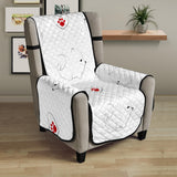 White Pomeranian Pattern Chair Cover Protector