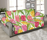Pink Red Yellow Tulip Pattern Sofa Cover Protector