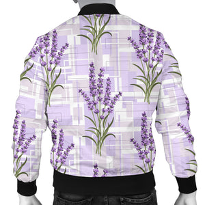 Lavender Pattern Theme Men Bomber Jacket