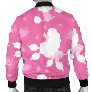 Poodle Pink Theme Pattern Men Bomber Jacket