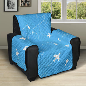 Airplane Pattern Blue Background Recliner Cover Protector