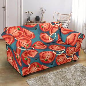 Tomato Pattern Background Loveseat Couch Slipcover