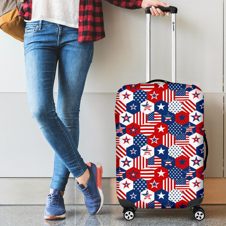 USA Star Hexagon Pattern Luggage Covers