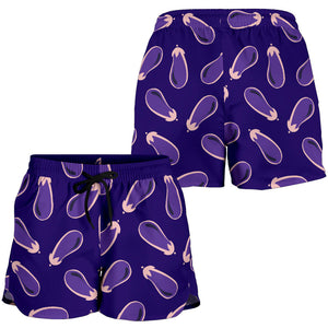 Eggplant Pattern Print Design 02 Women Shorts
