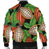 Cocoa Leaves Pattern Men Bomber Jacket