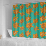 Sea Turtle Tribal Aboriginal Pattern Shower Curtain Fulfilled In US
