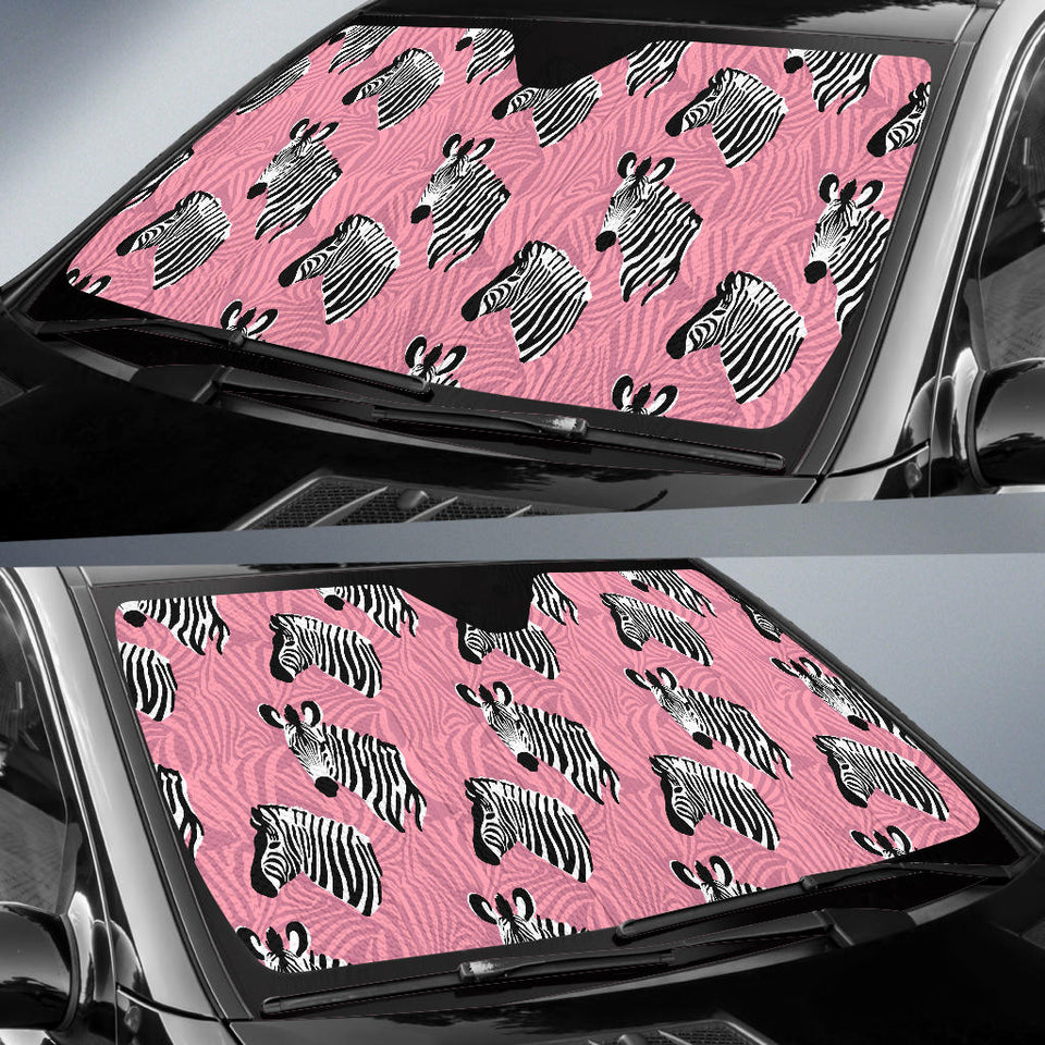 Zebra Head Pattern Car Sun Shade