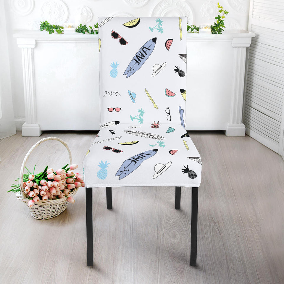 Surfboard Pattern Print Design 01 Dining Chair Slipcover