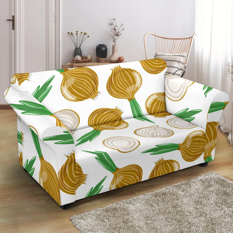 Onion Pattern Background Loveseat Couch Slipcover