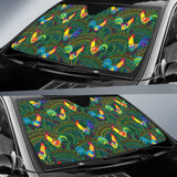 Rooster Chicken Pattern Theme Car Sun Shade