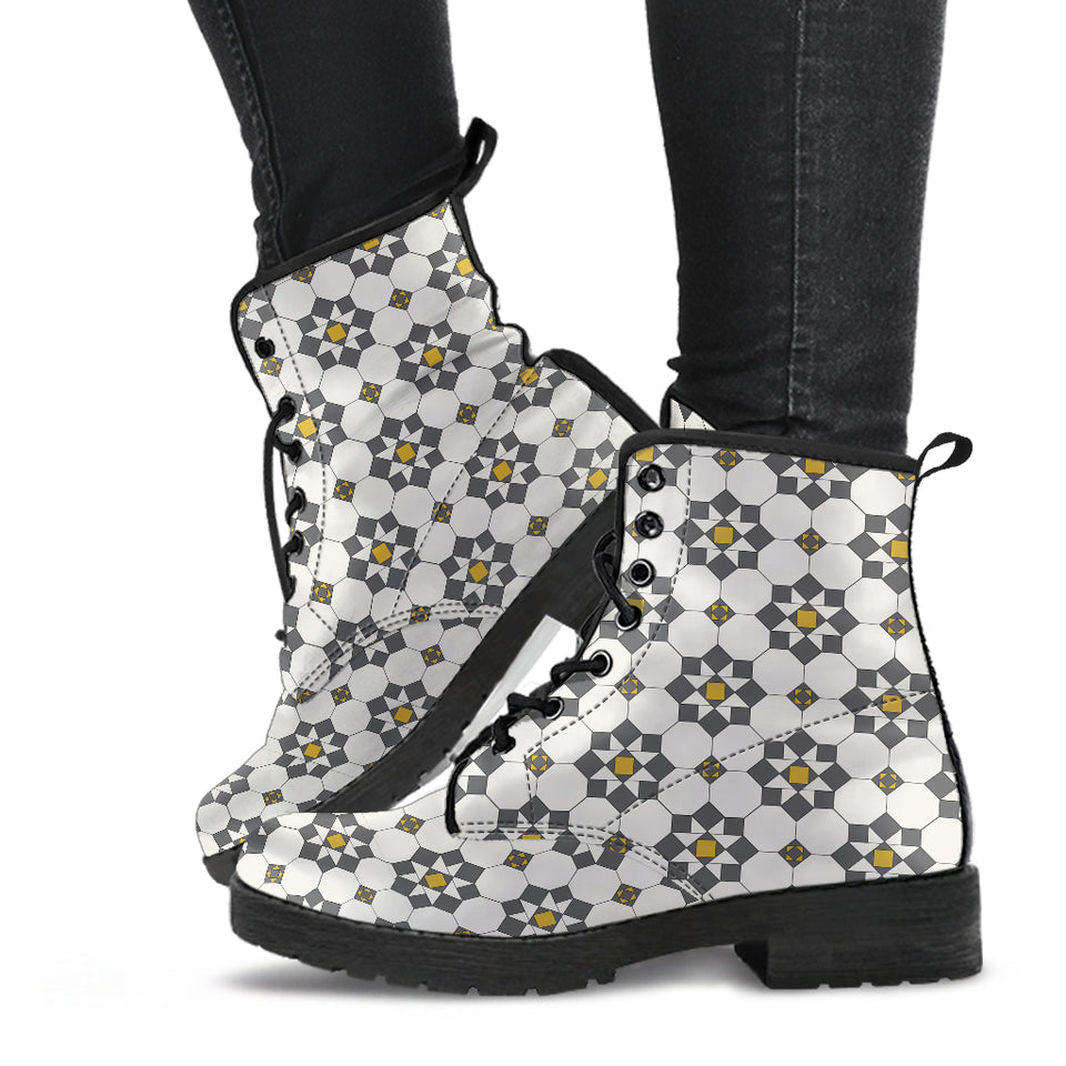 Arabic Morocco Pattern Background Leather Boots