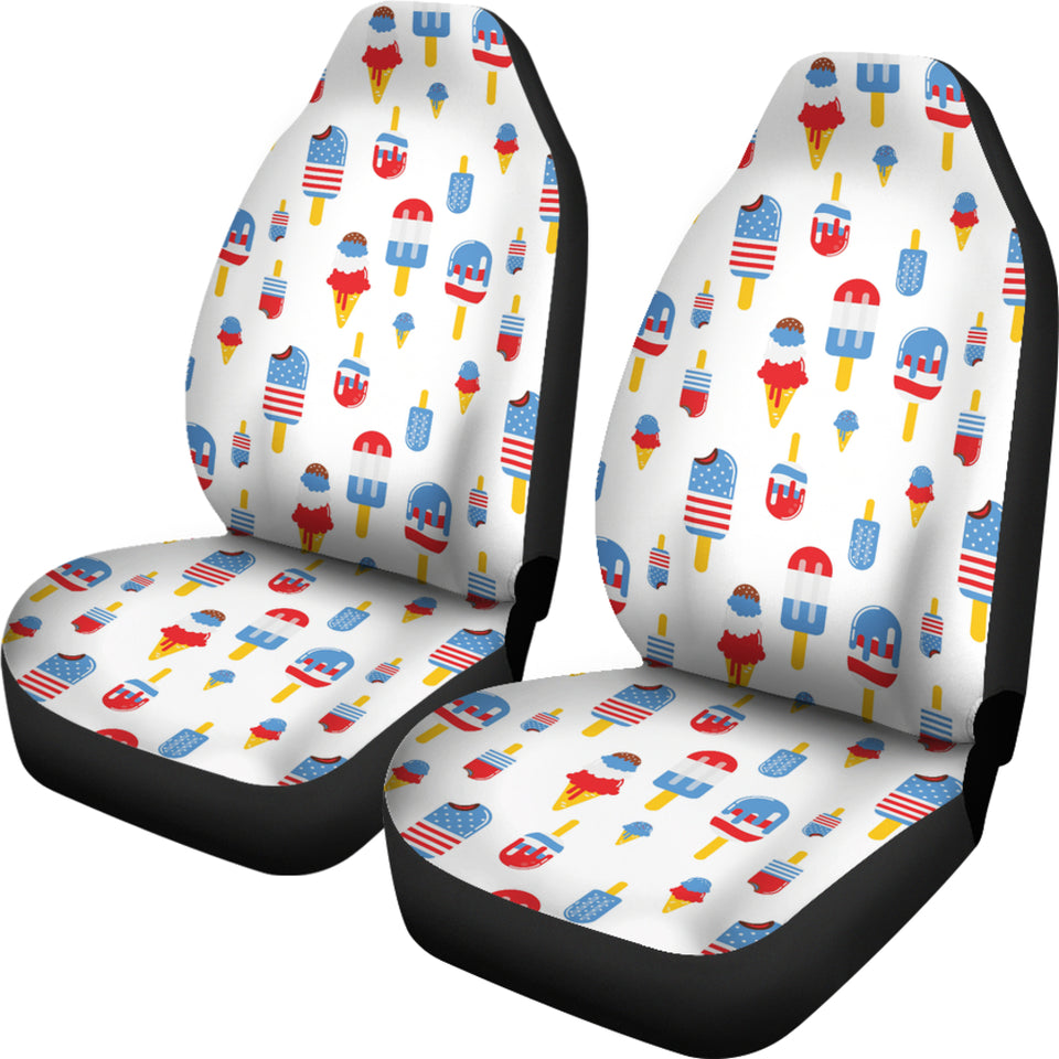 Ice Cream USA Theme Pattern Universal Fit Car Seat Covers