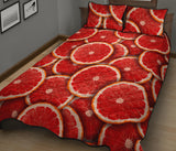 Sliced Grapefruit Pattern Background Quilt Bed Set