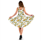Sandwich Pattern Print Design 05 Sleeveless Midi Dress