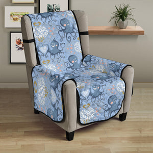 Octopus Heart Pattern Chair Cover Protector