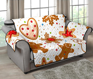 Christmas Cookie Pattern Loveseat Couch Cover Protector