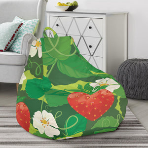 Strawberry Leaves Pattern Bean Bag Cover