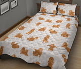 Pomeranian Yoga Pattern Quilt Bed Set