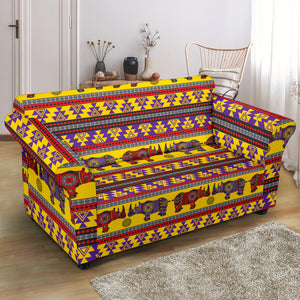 Rhino African Afro Dashiki Adinkra Kente Ethnic Motifs Loveseat Couch Slipcover