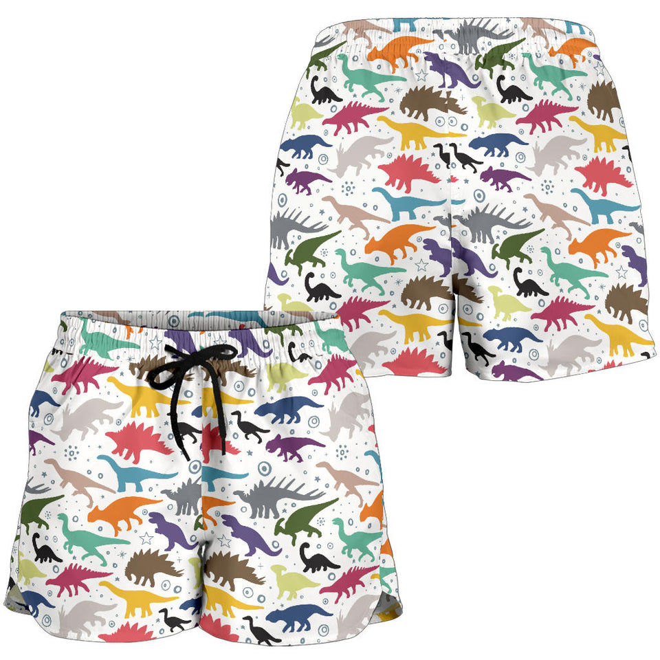 Colorful Dinosaur Pattern Women Shorts