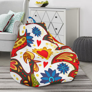 Colorful Rooster Chicken Guitar Pattern Bean Bag Cover