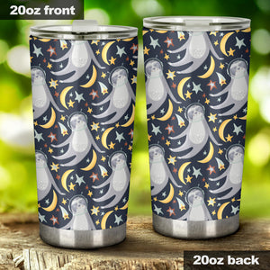 Sloth Astronaut Pattern Tumbler