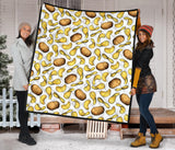 Potato Chips Pattern Print Design 01 Premium Quilt