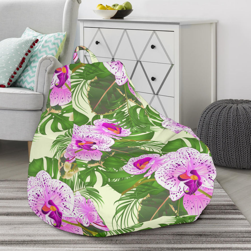 Orchid Leaves Pattern Bean Bag Cover