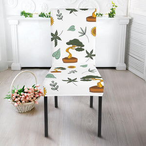Bonsai Leaves Flower Pattern Dining Chair Slipcover