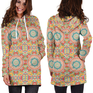 Indian Theme Pattern Women Hoodie Dress