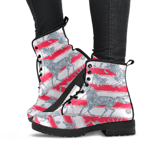 Unicorn Silver Pattern Leather Boots