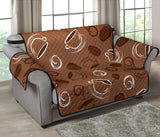 Coffee Cup and Coffe Bean Pattern Loveseat Couch Cover Protector