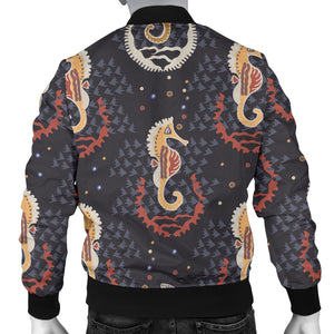 Seahorse Pattern Men Bomber Jacket