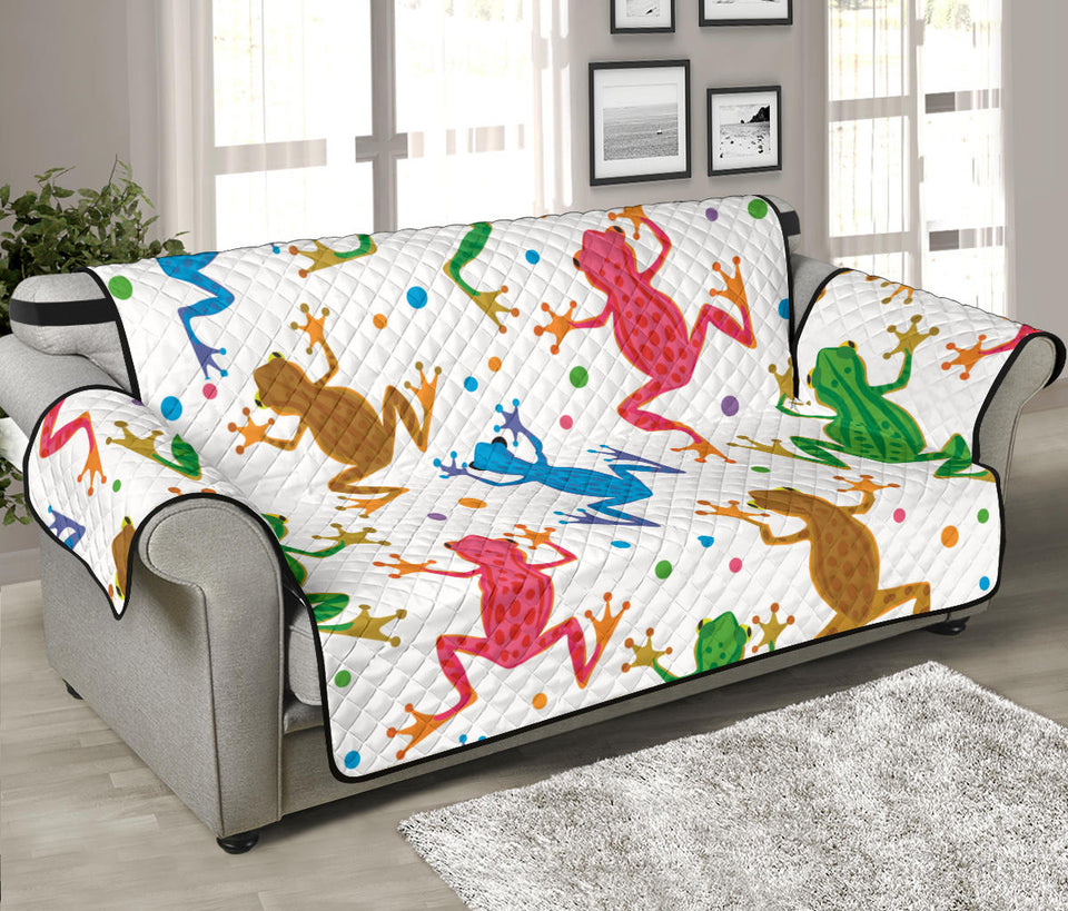 Colorful Frog Pattern Sofa Cover Protector