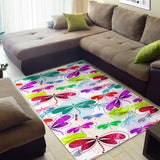 Colorful Dragonfly Pattern Area Rug