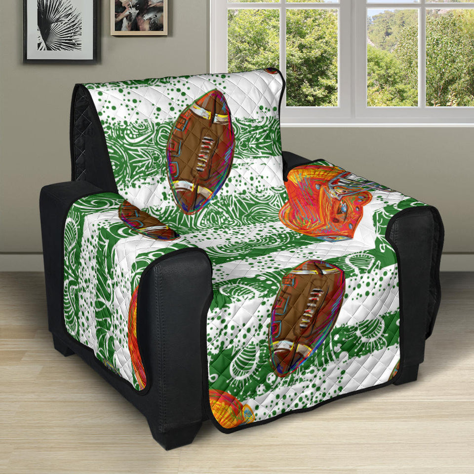 American Football Ball Helmet Pattern Recliner Cover Protector