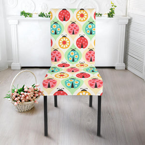 Ladybug Pattern Print Design 02 Dining Chair Slipcover