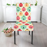 Ladybug Pattern Print Design 02 Dining Chair Slipcover