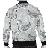 Swan Gray Pattern Men Bomber Jacket