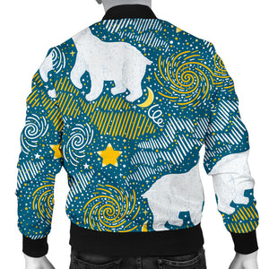 Polar Bear Pattern Men Bomber Jacket