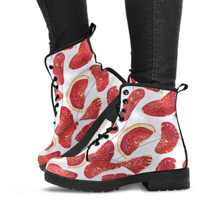 Grapefruit Pattern Leather Boots