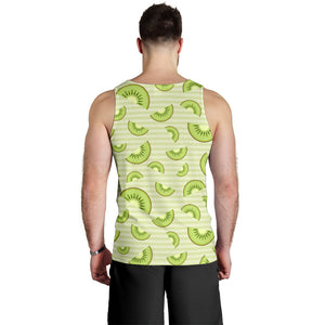 Kiwi Pattern Striped Background Men Tank Top