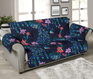 Peacock Feather Pattern Sofa Cover Protector