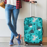 Green Cactus Pattern Luggage Covers
