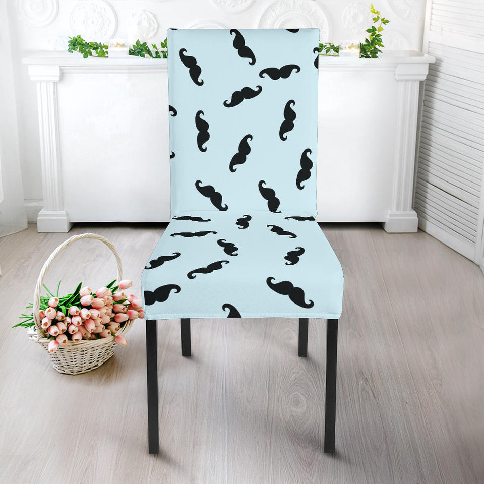 Mustache Beard Pattern Print Design 03 Dining Chair Slipcover