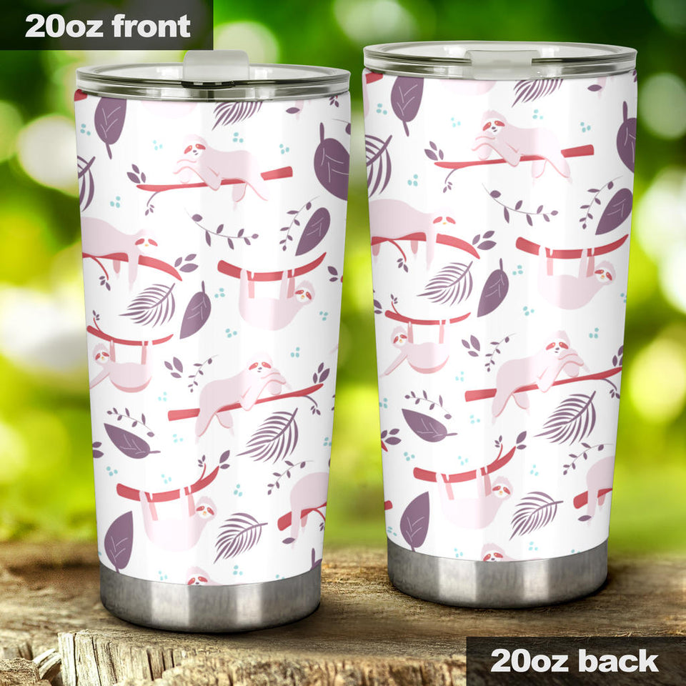 Sloth Leaves Pattern Tumbler