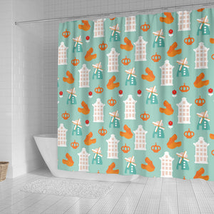 Windmill Pattern Theme Shower Curtain Fulfilled In US