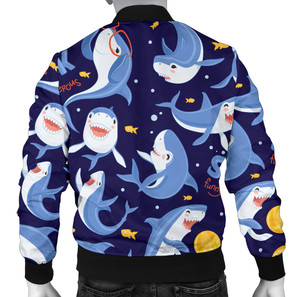 Shark Funny Pattern Men Bomber Jacket