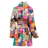 Snowman Colorful Theme Pattern Women Bathrobe