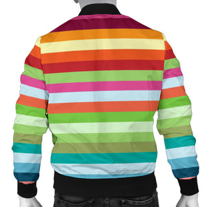 Rainbow Pattern Men Bomber Jacket